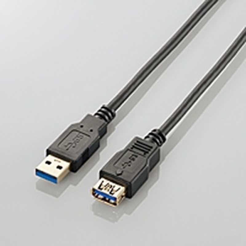 エレコム　ELECOM エレコム　ELECOM 1.0m USB3.0延長ケーブル 【Aオス】⇔【Aメス】(ブラック) USB3-E10BK USB3-E10BK