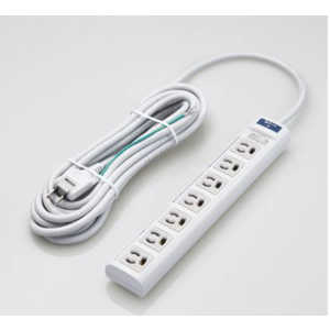 エレコム ELECOM RoHs準拠OAタップ 3P/7個口2Pスイングプラグ/雷ガード/5m/グレ T-T05-3750LG/RS