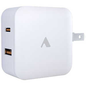 HIUNITBRANDING PD20W対応 TYPE-C 1ポート /USB1ポート AC充電器 ホワイト PDAC02W