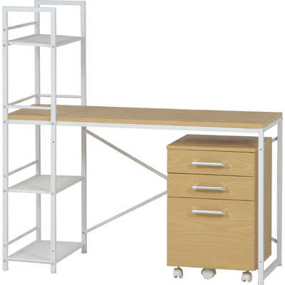 不二貿易 ラック付きデスク ルール 49 メープル メープル/サンド