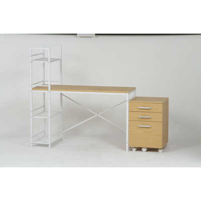 不二貿易 ラック付きデスク ルール 49 メープル メープル/サンド