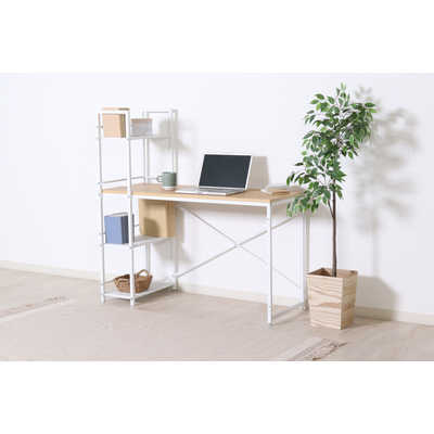 【新品・送料無料】ラック付きデスク ルール 奥行49cm メープル 不二貿易 ラック付きデスク ルール 49 メープル メープル/サンド