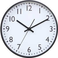 不二貿易 静音式掛時計シンプル 25cm ブラック 37858 の通販