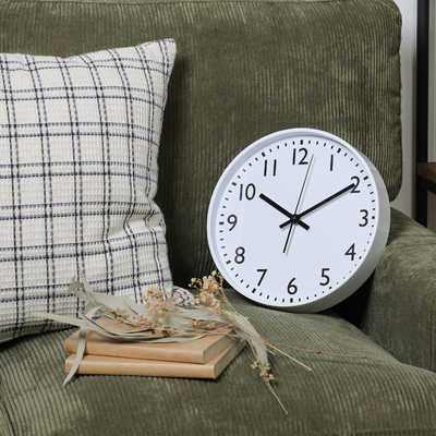 ★マサ 不二貿易 静音式掛時計シンプル 25cm ホワイト 37859 の通販