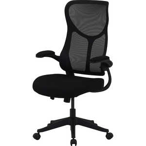不二貿易 ハイバックメッシュチェア ［W650xD660xH1070～1150mm］ エアロ ブラック 38620