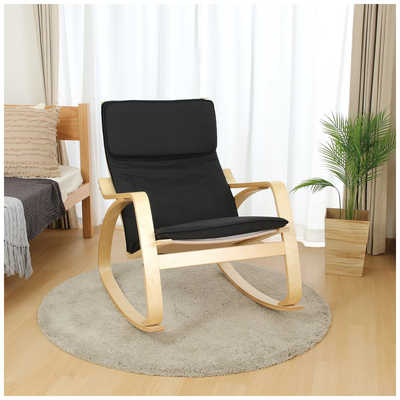 【新品・送料無料】リラックスチェア― スリム ロッキングタイプ BK 不二貿易 リラックスチェアー スリム BK ロッキングタイプ 40815 の