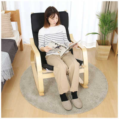 不二貿易 リラックスチェアー スリム BK ロッキングタイプ 40815 の