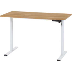 不二貿易 電動昇降デスク クロイー 幅120×奥行61×高さ73-118cm 高さメモリ機能付き ナチュラル×ホワイト 72051