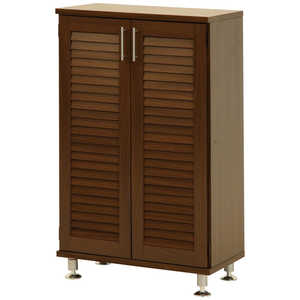 不二貿易 ルーバーシューズボックス ブラウン 90482