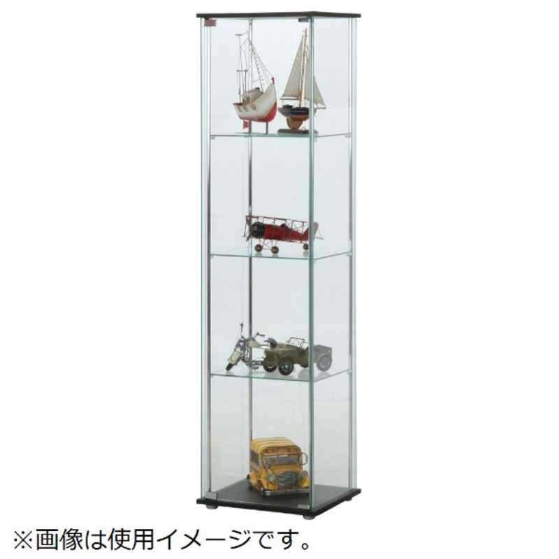 不二貿易 不二貿易 ガラスコレクションケース 4段 ブラウン(高さ160cm) ガラスコレクションケース 4段 96047  