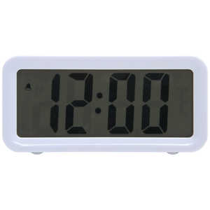 ＜コジマ＞ 不二貿易 置き時計 デジタル ブロック ホワイト ホワイト 99066