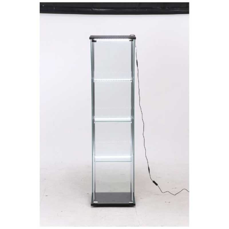 不二貿易 不二貿易 ガラスコレクションケース 4段 LED ブラック(高さ162cm)  
