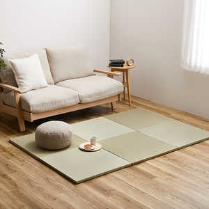 萩原 (3枚入)置き畳 紗彩(さや) 約65×65×2.5cm ナチュラル 159054795