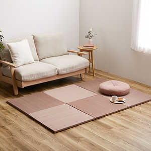 萩原 (3枚入)置き畳 紗彩(さや) 約65×65×2.5cm レッド 159054794