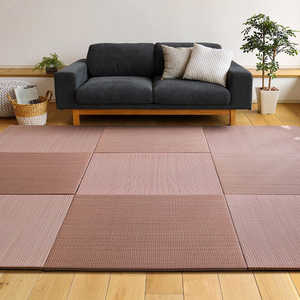 萩原 (6枚入)置き畳フラッタ 四季 約82×82×1.5cm レッド 140166724