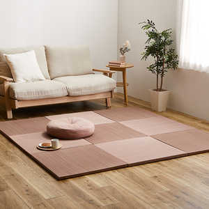 萩原 (12枚入)置き畳 紗彩(さや) 約65×65×2.5cm レッド 159054744