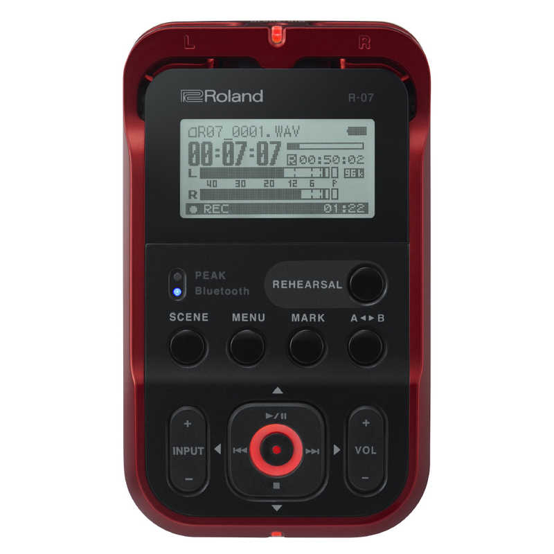 ローランド　Roland ローランド　Roland ICレコーダー レッド [Bluetooth対応 /ハイレゾ対応] R-07-RD R-07-RD