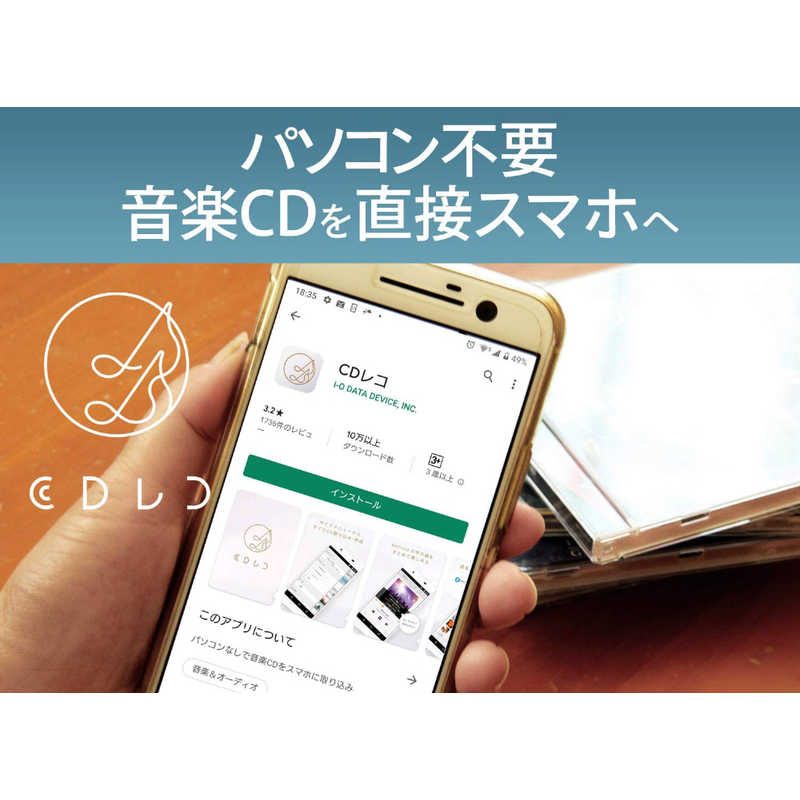 IOデータ IOデータ 【アウトレット】スマートフォン/タブレット対応[iOS/Android] CDレコーダー ｢CDレコ｣ CDRI-LU24IXA CDRI-LU24IXA