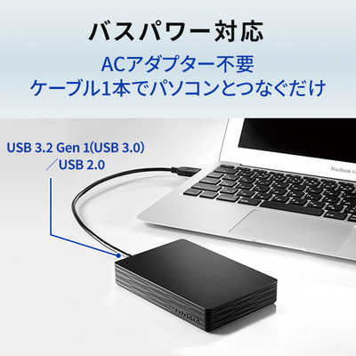 IOデータ 外付けHDD ブラック [ポータブル型 /4TB] HDPH-UT4DKR の通販