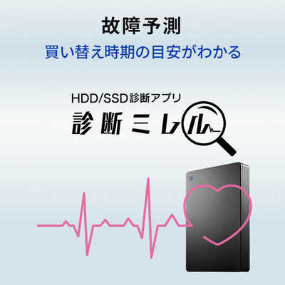 IOデータ 【アウトレット】外付けHDD ブラック [ポータブル型 /4TB