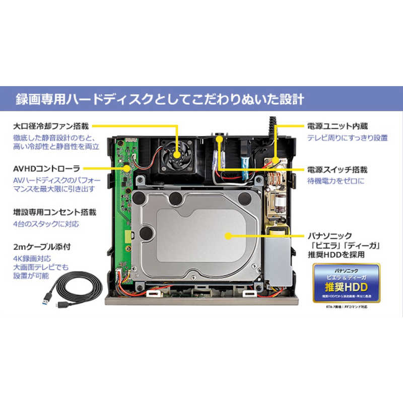 IOデータ IOデータ 外付けHDD USB-A接続 家電録画対応 [2TB /据え置き型] AVHD-WR2 AVHD-WR2