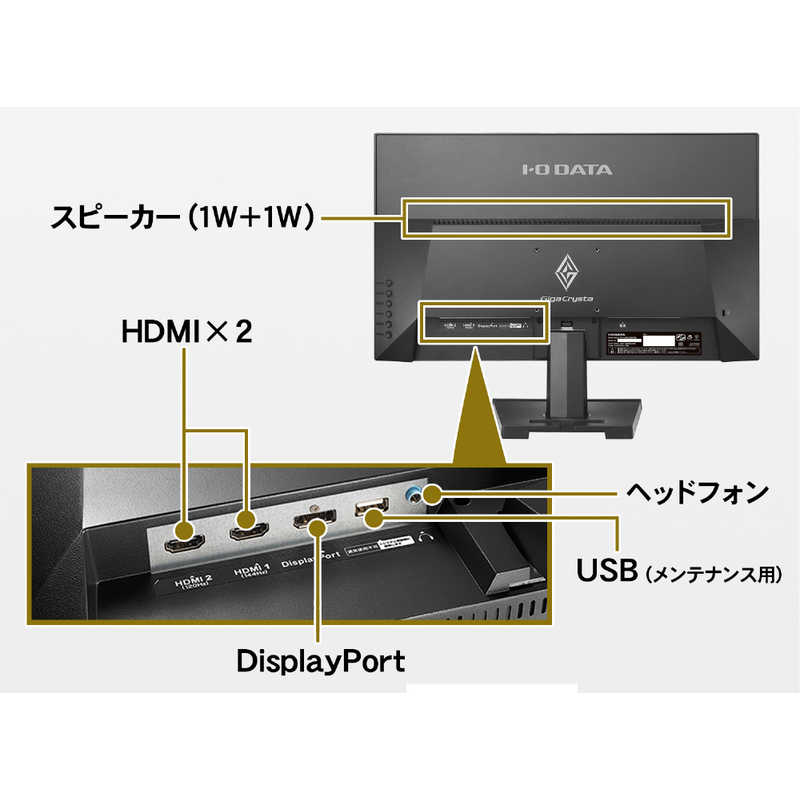 IOデータ ゲーミングモニター 21.5型/ フルHD(1920×1080)/ ワイド/ ブラック/ GigaCrysta KH2200V-ZX