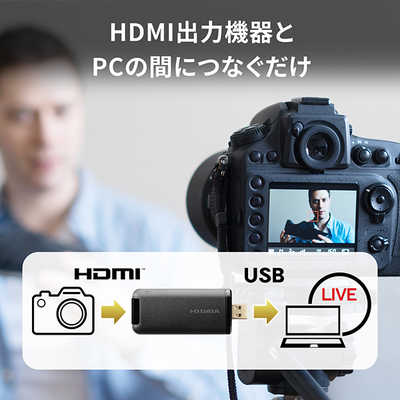 IOデータ 〔ウェブカメラ化〕 HDMI 4K メス→オス USB-C＋USB-A 変換
