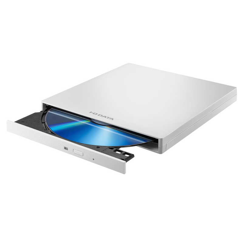 IOデータ IOデータ 【アウトレット】Type-C対応 保存ソフト付きポータブルDVDドライブ Win   Mac  ホワイト   USB-A USB-C  DVRP-UC8W DVRP-UC8W