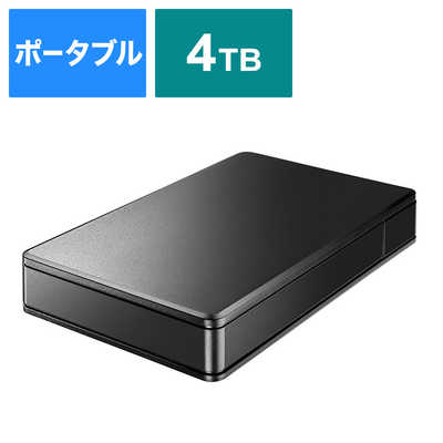 IOデータ 外付けHDD USB-A接続 「トロッカ」家電録画対応(Windows11対応) ブラック [4TB /ポータブル型] HDPL-UT4K