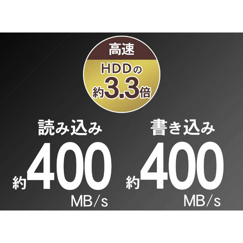 IOデータ IOデータ 耐衝撃筐体 ポータブルSSD 500GB 【PS4､PS5動作確認済】 ブラック SSPH-UA500KB SSPH-UA500KB