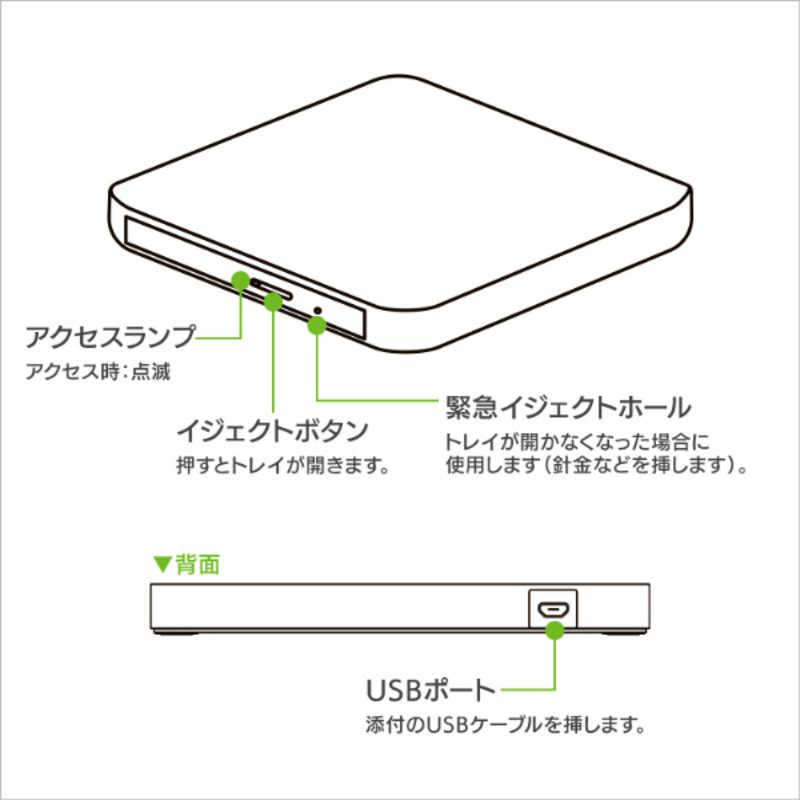 IOデータ IOデータ 【アウトレット】【編集・再生・保存ソフト付き】 ポータブルDVDドライブ　ホワイト DVRP-US8XW DVRP-US8XW