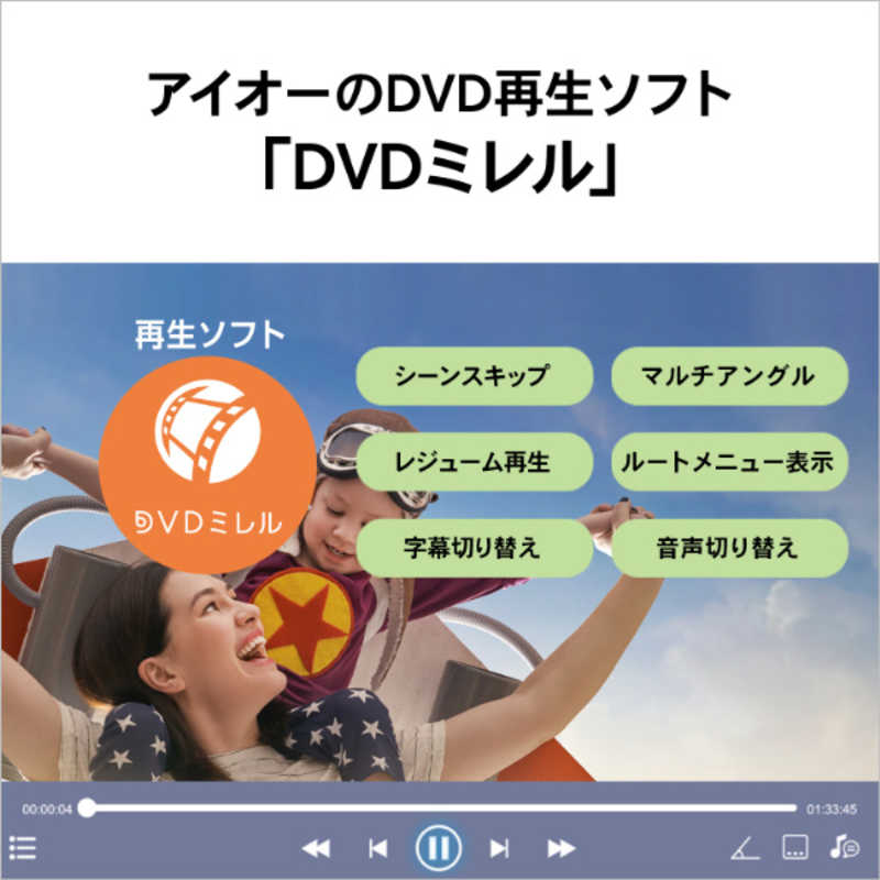 IOデータ IOデータ 【アウトレット】【編集・再生・保存ソフト付き】 ポータブルDVDドライブ　ホワイト DVRP-US8XW DVRP-US8XW