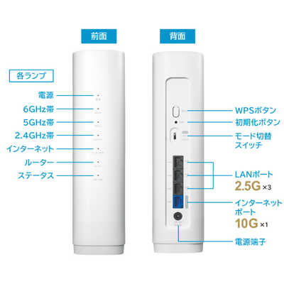 IOデータ 10Gbps対応Wi-Fi 7トライバンドルーター ［Wi-Fi 7(be