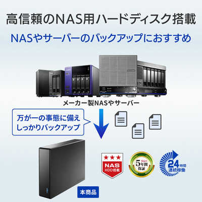 IOデータ 外付けHDD USB-A接続 ｢BizDAS｣LAN DISK H/X/A専用(Chrome