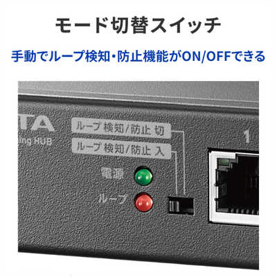 IOデータ ループ検知・防止機能搭載L2スイッチングハブ ETG-ESH08LM の