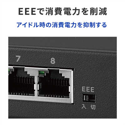 IOデータ ループ検知・防止機能搭載L2スイッチングハブ ETG-ESH08LM の