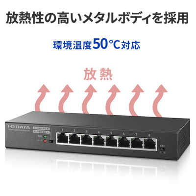 IOデータ ループ検知・防止機能搭載L2スイッチングハブ ETG-ESH08LM の 