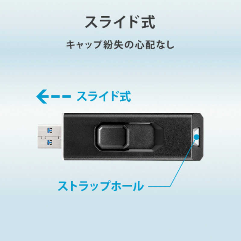 IOデータ IOデータ USB 10Gbps(USB 3.2 Gen 2)対応 スティックSSD ［500GB /ポータブル型］ ホワイト×ブラック SSPS-US500W SSPS-US500W