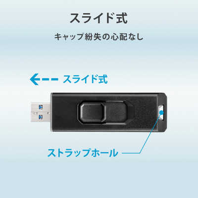 IOデータ USB 10Gbps(USB 3.2 Gen 2)対応 スティックSSD [2TB IOデータ USB 10Gbps(USB 3.2 Gen 2)対応 スティックSSD [2TB
