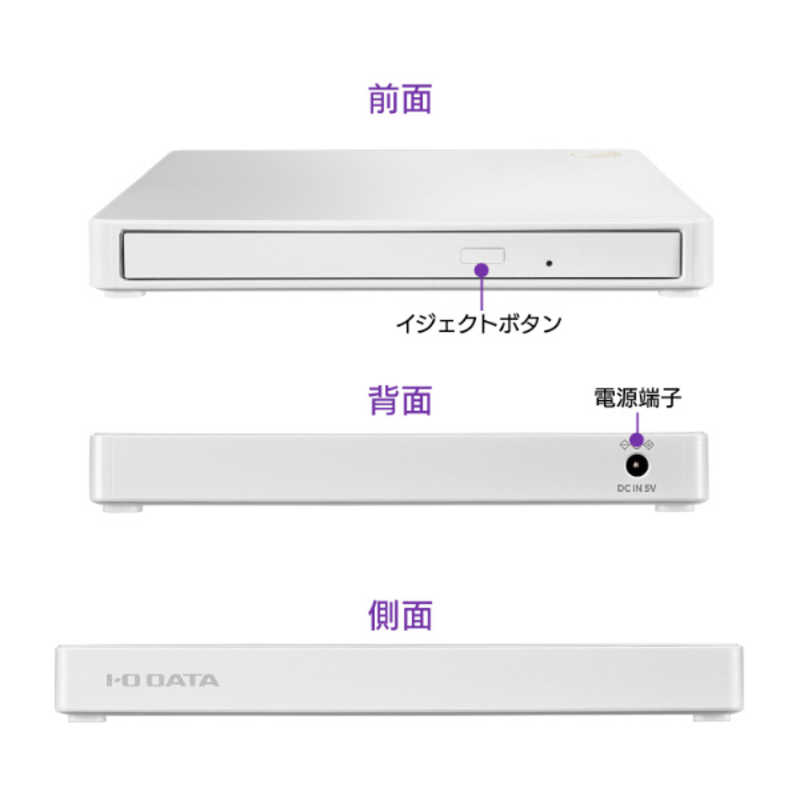 IOデータ IOデータ スマートフォン用CDレコーダー CDレコ5v ホワイト CD-5WDW/U CD-5WDW/U