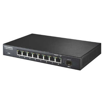 10Gスイッチングハブ、2.5Gスイッチングハブ10G対応LANカード IOデータ 10G対応SFP＋搭載2.5Gアンマネージスイッチングハブ ブラック