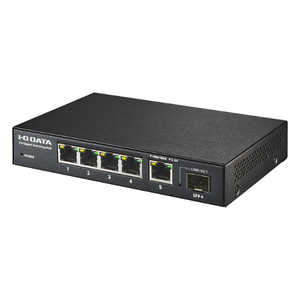 IOデータ 10G対応SFP+搭載2.5Gアンマネージスイッチングハブ ブラック BSH-QG05 IOデータ 10G対応SFP+搭載2.5Gアンマネージスイッチングハブ ブラック BSH-QG05