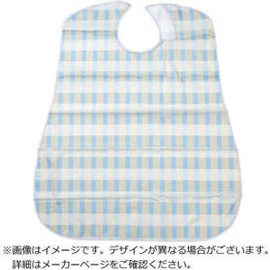 竹虎 ソフラピレン エプロン ボーダーチェックロング ブルー 102312