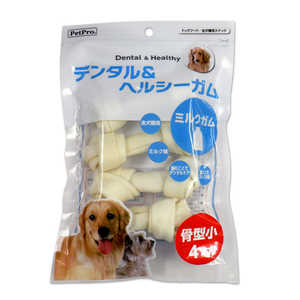 ペットプロジャパン ペットプロ デンタル & ヘルシーガム ミルクガム骨型 小 4本 ペットプロジャパン ペットプロ デンタル & ヘルシーガム ミルクガム骨型 小 4本