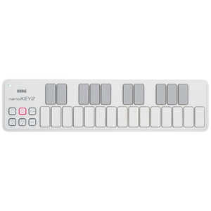 コルグ　KORG 〔USB MIDIコントローラー〕 nanoKEY2 ホワイト NANOKEY2WH