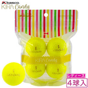 キャスコ レディース ゴルフボール KIRACandy キラ キャンディ ［4球(1スリーブ)］ イエロー KIRACANDY