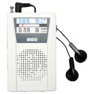 ANDO 携帯型コンパクトラジオ ［ワイドFM対応 /AM/FM］ R22-619