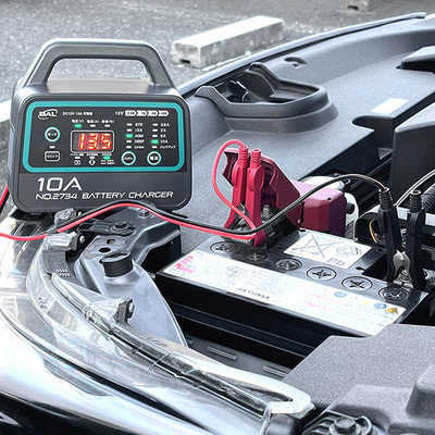 大橋産業 12Vバッテリー専用 DC12V 10A 充電器 回復充電 充電が早い No