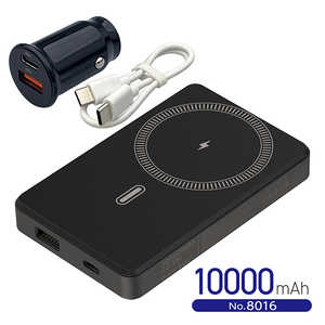 �綶���� ����Υ�Х���Хåƥ꡼ 10000mAh BK DC12V�� �ޥ��ͥåȼ� ���� ���� �ֺ� 8016