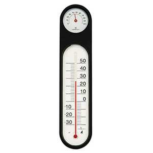 シンワ測定 シンワ測定 温湿度計PCオーバルブラック&ホワイト A76448929_